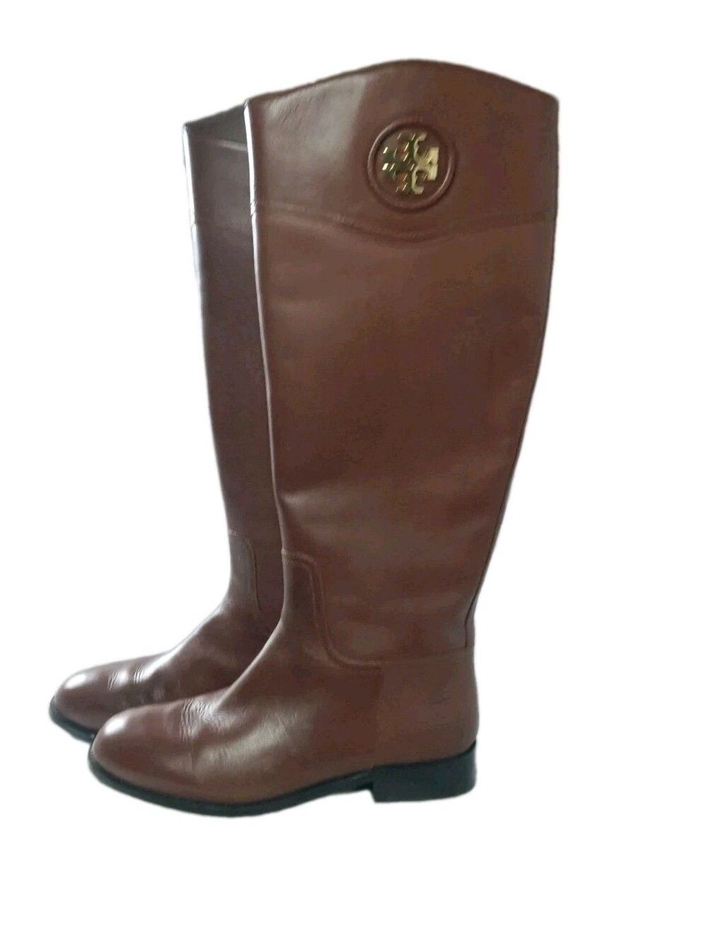 Tory Burch Ashlynn Riding Boot Women's Size 9M Venus Leather Almond Brown